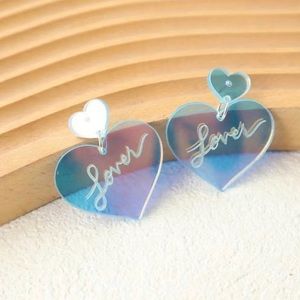 Taylor Swift Lover Heart Design Dangle Earrings